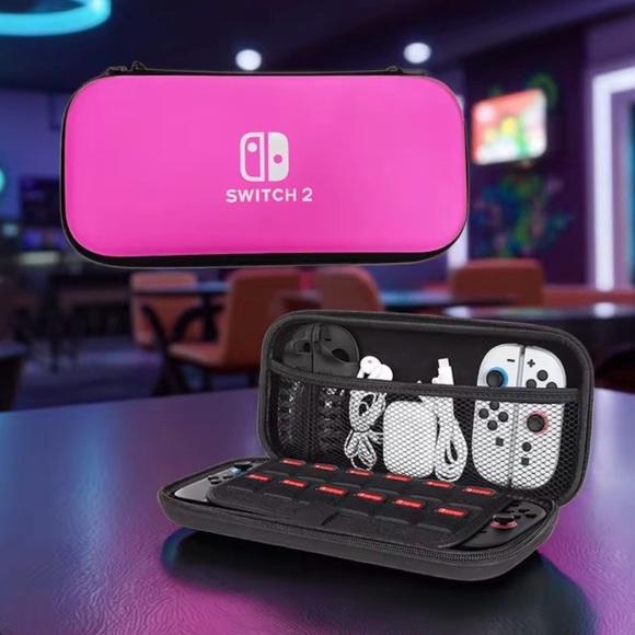 Pink Carrying and Accessory Case Nintendo Switch 2 - Picture 5 of 6